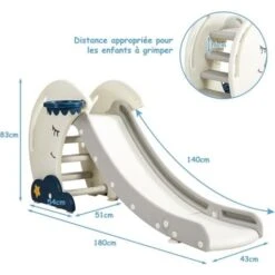 COSTWAY Toboggan Pour Enfants 3 En 1 Avec Panier De Basket-ball Et Escalade Fonction Pliable Aire De Jeux Pour Maternelle,Jardin 8 COSTWAY Toboggan Pour Enfants 3 En 1 Avec Panier De Basket-ball Et Escalade Fonction Pliable Aire De Jeux Pour Maternelle,Jardin -Pas Cher Clair Jardin Magasin 27973397 4