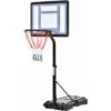 HOMCOM Panier De Basket-Ball Sur Pied Pour Bord De Piscine Poteau Panneau, Base De Lestage Sur Roulettes Hauteur Arceau Réglable 1,1 - 1,3 M Noir Blanc