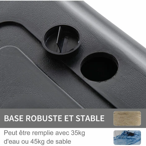 HOMCOM Panier De Basket-Ball Sur Pied Pour Bord De Piscine Poteau Panneau, Base De Lestage Sur Roulettes Hauteur Arceau Réglable 1,1 - 1,3 M Noir Blanc 5 HOMCOM Panier De Basket-Ball Sur Pied Pour Bord De Piscine Poteau Panneau, Base De Lestage Sur Roulettes Hauteur Arceau Réglable 1,1 - 1,3 M Noir Blanc – Image 5