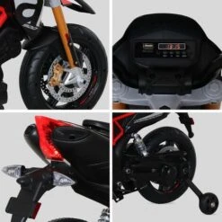 Aprilia Noire Dorsoduro 900. Moto électrique Pour Enfants 12V 4.5Ah. 1 Place Avec Autoradio -Pas Cher Clair Jardin Magasin 29035194 3