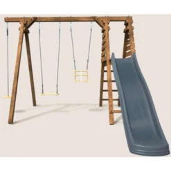 Balançoire Objectif Nature 3 Agrès Et Toboggan Fleur -Pas Cher Clair Jardin Magasin 29411683 4