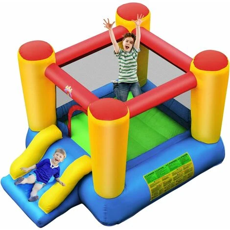 COSTWAY Château Gonflable Avec Souffleur 300W Toboggan Pour 2 Enfants Kit De Réparation, Piquets, Sac De Transport En Tissu Oxford 4 COSTWAY Château Gonflable Avec Souffleur 300W Toboggan Pour 2 Enfants Kit De Réparation, Piquets, Sac De Transport En Tissu Oxford – Image 4