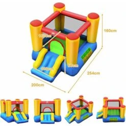 COSTWAY Château Gonflable Avec Souffleur 300W Toboggan Pour 2 Enfants Kit De Réparation, Piquets, Sac De Transport En Tissu Oxford 9 COSTWAY Château Gonflable Avec Souffleur 300W Toboggan Pour 2 Enfants Kit De Réparation, Piquets, Sac De Transport En Tissu Oxford -Pas Cher Clair Jardin Magasin 29642255 5