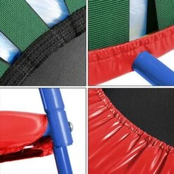 Trampoline Enfant Pliable Intérieur/Extérieur Ø 92cm Trampoline De Fitness Mini Avec Poignée De Sécurité Charge Max 70 Kg Rouge -Pas Cher Clair Jardin Magasin 30137476 3