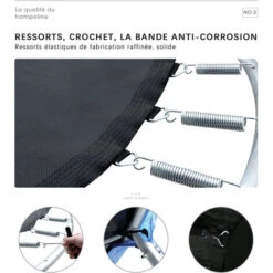 6FT Trampoline De Jardin Enfants Et Adultes Jeux D'Extérieur Ø 183 Cm Noir Et Bleu Avec Filet De Sécurité Couverture De Protection -Pas Cher Clair Jardin Magasin 30326905 3