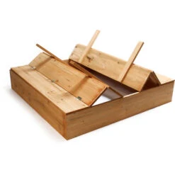 Bac à Sable Avec Couvercle Rabattable Et Bac Avec Bancs En Bois Jardin Jeux Plein Air Ludique -Pas Cher Clair Jardin Magasin 3033726 2