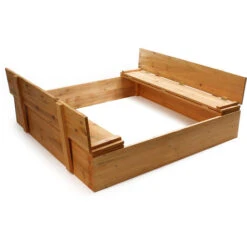 Bac à Sable Avec Couvercle Rabattable Et Bac Avec Bancs En Bois Jardin Jeux Plein Air Ludique -Pas Cher Clair Jardin Magasin 3033726 4