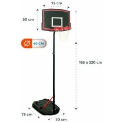 Panier De Basket Sur Pied Mobile Phoenix - Bumber - Hauteur Réglable De 1m65 à 2m20 -Pas Cher Clair Jardin Magasin 32156019 3