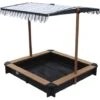AXI Lily Bac à Sable Enfant En Anthracite / Marron Bac à Sable Pour Enfants En Bois FSC Avec Couvercle / Toit Ouvrant Pivotant Réglable En Hauteur 118 X 118 Cm