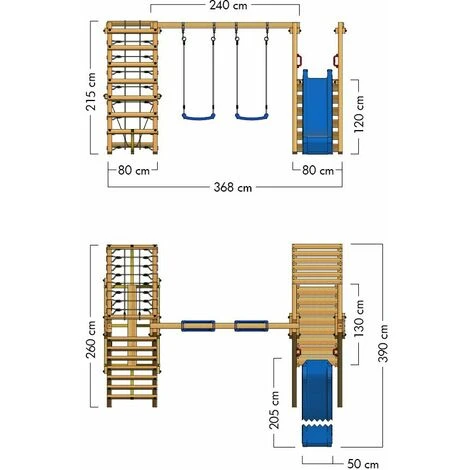 Wickey Portique Balançoire Aire De Jeux Smart Shake Avec Toboggan - Extension D'escalade - Bleu 4 Wickey Portique Balançoire Aire De Jeux Smart Shake Avec Toboggan - Extension D'escalade - Bleu – Image 4