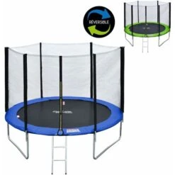 Pack Premium Trampoline 305cm Réversible Vert / Bleu ADELAÏDE + Filet, échelle, Bâche Et Kit D'ancrage 5 Pack Premium Trampoline 305cm Réversible Vert / Bleu ADELAÏDE + Filet, échelle, Bâche Et Kit D'ancrage -Pas Cher Clair Jardin Magasin 3300220 2