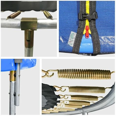 Pack Premium Trampoline 305cm Réversible Vert / Bleu ADELAÏDE + Filet, échelle, Bâche Et Kit D'ancrage 3 Pack Premium Trampoline 305cm Réversible Vert / Bleu ADELAÏDE + Filet, échelle, Bâche Et Kit D'ancrage – Image 3