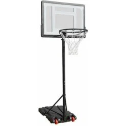 Support De Basket Sur Pied à Deux Roues, Hauteur Réglable, Taille 8258245cm (noir) -Pas Cher Clair Jardin Magasin 33024139 2
