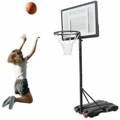 Support De Basket Sur Pied à Deux Roues, Hauteur Réglable, Taille 8258245cm (noir) -Pas Cher Clair Jardin Magasin 33024139 5