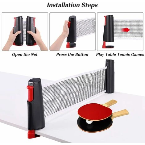 Filet De Ping Pong, Filet De Tennis De Table Rétractable Ping Pang Net Table Tennis Net Réglable Portable Pour Intérieur Et Extérieur, Gris 4 Filet De Ping Pong, Filet De Tennis De Table Rétractable Ping Pang Net Table Tennis Net Réglable Portable Pour Intérieur Et Extérieur, Gris – Image 4