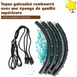 COSTWAY Balançoire Nid D’oiseau Rond 100cm Balançoire D'arbre En Plein Air Pour Enfants Charge Maximale 150 Kg Extérieur Noir Corde Réglable 100-160cm -Pas Cher Clair Jardin Magasin 33469599 4