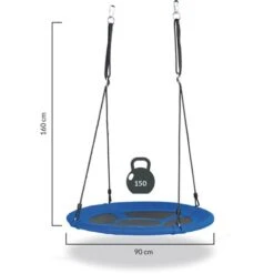 Balançoire Bleue Nid D'oiseau Rond D.90 CM 9 Balançoire Bleue Nid D'oiseau Rond D.90 CM -Pas Cher Clair Jardin Magasin 33501906 5