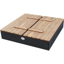 AXI Ella Bac à Sable Enfant Anthracite & Marron Bac à Sable Pour Enfants En Bois FSC Avec Couvercle & Banc 100 X 95 Cm -Pas Cher Clair Jardin Magasin 33540518 5