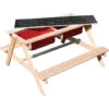 Sunny Dual Top 2.0 Table Sable Et Eau / Pique Nique En Bois Table D'eau Avec Couvercle & Boîtes De Rangement Rouges Table De Jeu Enfant à Eau Pour Le Jardin
