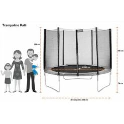 Kangui - Trampoline Rond Ø300cm Avec Filet, échelle, Bâche Et Kit D'ancrage - RALLI 300 -Pas Cher Clair Jardin Magasin 3591836 4