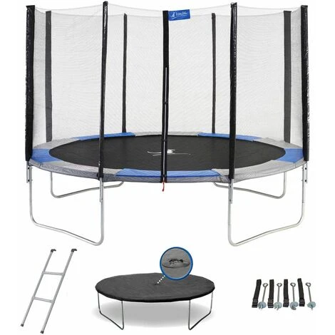 Kangui - Trampoline Rond Ø360cm Avec Filet, échelle, Bâche Et Kit D'ancrage - RALLI 360 1 Kangui - Trampoline Rond Ø360cm Avec Filet, échelle, Bâche Et Kit D'ancrage - RALLI 360
