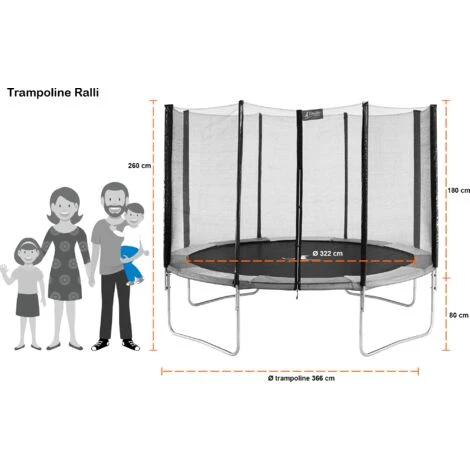 Kangui - Trampoline Rond Ø360cm Avec Filet, échelle, Bâche Et Kit D'ancrage - RALLI 360 3 Kangui - Trampoline Rond Ø360cm Avec Filet, échelle, Bâche Et Kit D'ancrage - RALLI 360 – Image 3