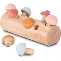 Beeloom - Puzzle 3D Montessori En Bois, Jouets éducatifs Pour Enfants Et Bébés, Design Champignon, 8 Pièces