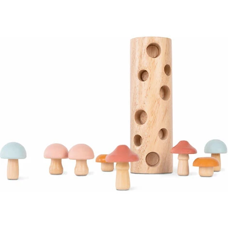Beeloom - Puzzle 3D Montessori En Bois, Jouets éducatifs Pour Enfants Et Bébés, Design Champignon, 8 Pièces 2 Beeloom - Puzzle 3D Montessori En Bois, Jouets éducatifs Pour Enfants Et Bébés, Design Champignon, 8 Pièces – Image 2