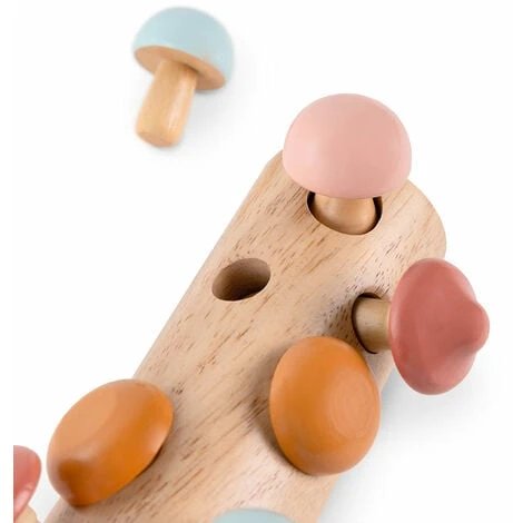 Beeloom - Puzzle 3D Montessori En Bois, Jouets éducatifs Pour Enfants Et Bébés, Design Champignon, 8 Pièces 4 Beeloom - Puzzle 3D Montessori En Bois, Jouets éducatifs Pour Enfants Et Bébés, Design Champignon, 8 Pièces – Image 4