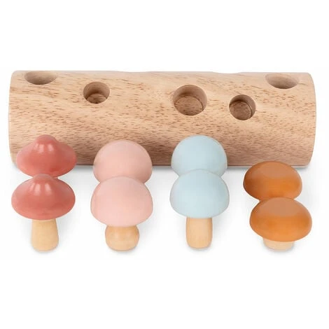 Beeloom - Puzzle 3D Montessori En Bois, Jouets éducatifs Pour Enfants Et Bébés, Design Champignon, 8 Pièces 5 Beeloom - Puzzle 3D Montessori En Bois, Jouets éducatifs Pour Enfants Et Bébés, Design Champignon, 8 Pièces – Image 5