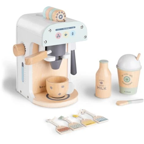 Cafetière En Bois Pour Enfants Et Bébés, Jouets D'imitation Montessori, Jeu éducatif, Accessoires Divers, Avec Capsules Et Tasses. 1 Cafetière En Bois Pour Enfants Et Bébés, Jouets D'imitation Montessori, Jeu éducatif, Accessoires Divers, Avec Capsules Et Tasses.