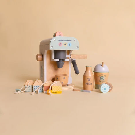 Cafetière En Bois Pour Enfants Et Bébés, Jouets D'imitation Montessori, Jeu éducatif, Accessoires Divers, Avec Capsules Et Tasses. 2 Cafetière En Bois Pour Enfants Et Bébés, Jouets D'imitation Montessori, Jeu éducatif, Accessoires Divers, Avec Capsules Et Tasses. – Image 2