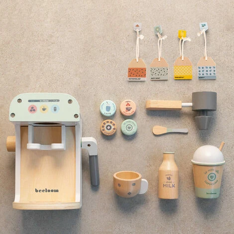 Cafetière En Bois Pour Enfants Et Bébés, Jouets D'imitation Montessori, Jeu éducatif, Accessoires Divers, Avec Capsules Et Tasses. 4 Cafetière En Bois Pour Enfants Et Bébés, Jouets D'imitation Montessori, Jeu éducatif, Accessoires Divers, Avec Capsules Et Tasses. – Image 4