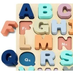 Puzzle De Lettres En Bois, Jouets éducatifs Montessori Pour Enfants Et Bébés, Design Multicolore, Pièces Qui S'emboîtent. -Pas Cher Clair Jardin Magasin 37086784 4