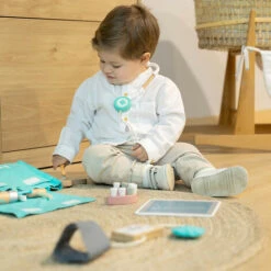 Mallette De Médecin En Bois, Jouets éducatifs D'imitation Pour Garçons Et Filles, , 18 Accessoires -Pas Cher Clair Jardin Magasin 37144192 5