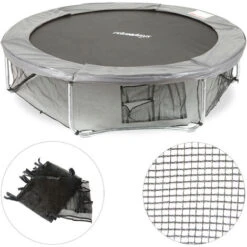 Relaxdays Filet De Cadre Trampoline Filet De Protection Filet De Sécurité Pour Le Sol Accessoire Jardin Ø 182 Cm, Noir