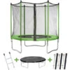 Trampoline Yoopi - Ø 2.44 M - Avec Filet + échelle + Couverture + Kit D'ancrage