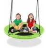 GOPLUS Balancoire Nid D’Oiseau Rond, Balancoire De Jardin En Tissu Oxford Et PP, Ø100CM, Hauteur Reglable 100-160CM, Charge Maximale 150KG, Pour Enfant/Adulte/Animaux De Compagnie (Vert)