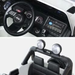 Voiture électrique 12V Pour Enfant - JEEP Wrangler Rubicon 2 Roues Motrices, Blanche, 1 Place, Avec Autoradio, Télécommande, MP3, Port USB / Carte SD, Prise Jack Et Phares Fonctionnels -Pas Cher Clair Jardin Magasin 40025321 4