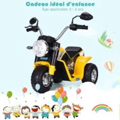 GOPLUS Moto Electrique Pour Enfants 6V 4,5Ah, Moto A Batteries 3 Roues, Vehicule Electrique Pour Enfant 36-95 Mois, Vitesse 3-4km/h -Pas Cher Clair Jardin Magasin 40242968 4
