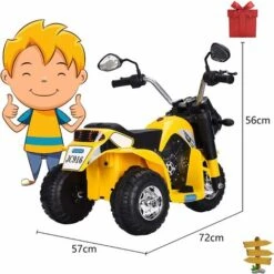 GOPLUS Moto Electrique Pour Enfants 6V 4,5Ah, Moto A Batteries 3 Roues, Vehicule Electrique Pour Enfant 36-95 Mois, Vitesse 3-4km/h -Pas Cher Clair Jardin Magasin 40242968 5