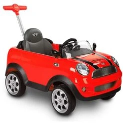 ROLLPLAY Push Car Avec Repose-pieds Extensible, Partir De 1 An, MINI Cooper, Rouge