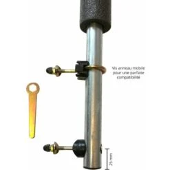 Un Poteau De Filet Standard Ø25mm Pour Trampolines De Jardin Avec Mousse Et Visserie (longueur Totale 221.5cm) -Pas Cher Clair Jardin Magasin 4083517 3