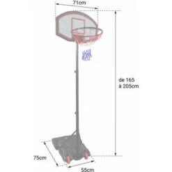 Panier De Basket-ball Ajustable 165 à 205cm -Pas Cher Clair Jardin Magasin 42468798 4