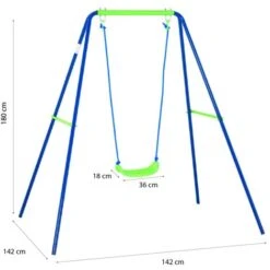 Balançoire D'Extérieur Jardin Pour Enfant De Plus De 3 Ans Outdoor Toys 142x142x180 Cm Cadre En Métal Siège 45 Kg -Pas Cher Clair Jardin Magasin 42477520 4