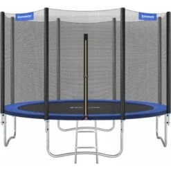 Songmics Trampoline ExtĂ©rieur, TĂV Rheinland GS Certifica, Avec Ăchelle, Filet De Protection, Poteaux Recouverts, DiamĂštre 305cm, Noir Et Bleu, STR10FT
