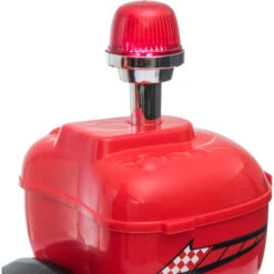 HOMCOM Moto Scooter électrique Pour Enfants Modèle Policier 6 V 3 Km/h Fonctions Lumineuses Et Sonores Top Case Rouge -Pas Cher Clair Jardin Magasin 43542043 5