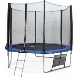 Trampoline 305cm - Mars XXL Bleu - Avec Filet De Protection, échelle, Bùche, Filet Pour Chaussures, Kit D'ancrage, Trampoline De Jardin 305 Cm Qualité PRO Normes EU
