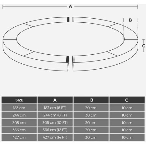 Songmics Coussin De Protection Ø366cm Coussin De Sécurité De Trampoline De Remplacement, Rechange - STP012P01 Rose 5 Songmics Coussin De Protection Ø366cm Coussin De Sécurité De Trampoline De Remplacement, Rechange - STP012P01 Rose – Image 5