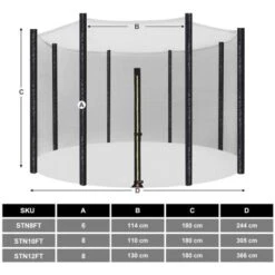 Songmics Filet De Protection, Filet De Sécurité Pour Trampoline - STN12FT Diamètre 366cm -Pas Cher Clair Jardin Magasin 45295663 5